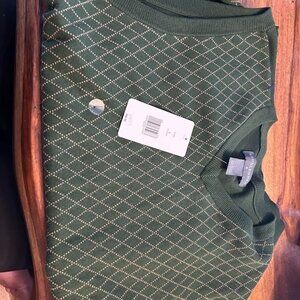 Green & tan v neck vest; Saddlebred;size large